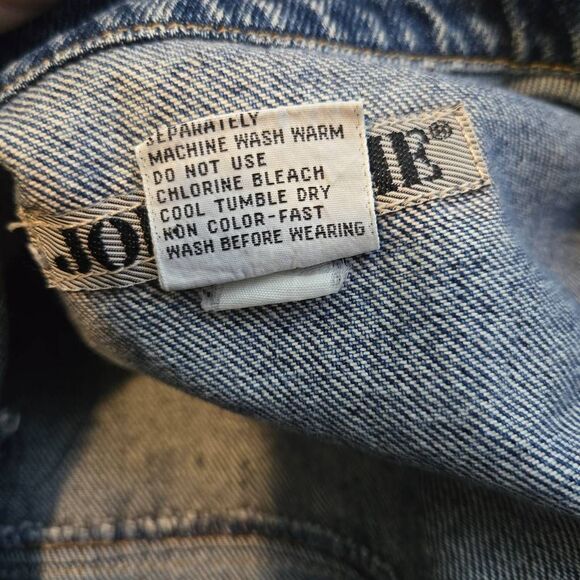 Vintage 80s Jordache Size Medium Classic Denim Jean Jacket Trucker Blue Retro - Picture 7 of 7